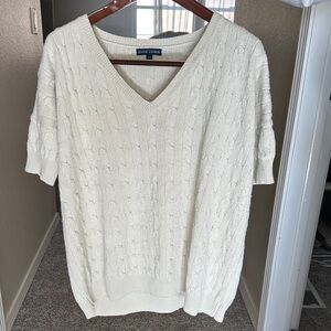 Ralph Lauren Black Label 100% Tussah Silk Cable Knit Sweater